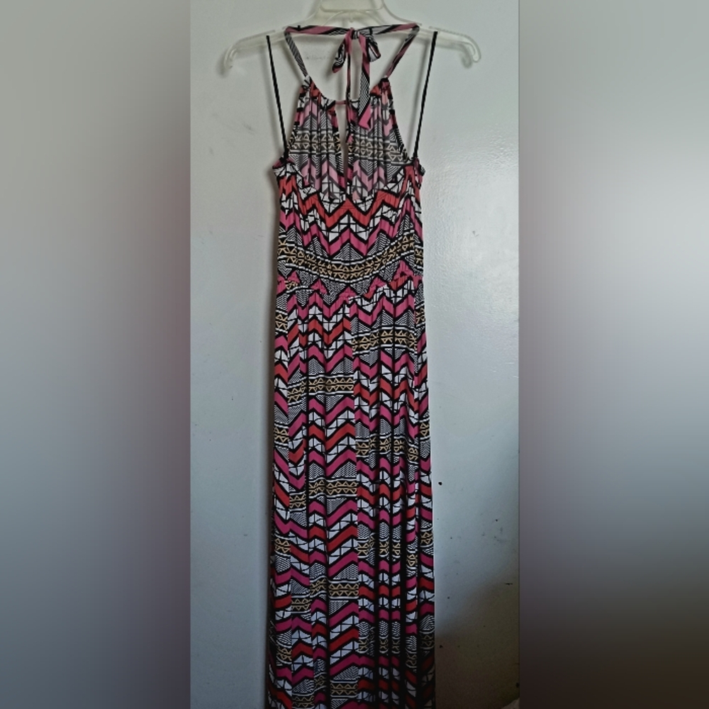 Summer halter top black, pink Maxi dress size Medium
